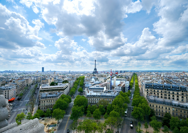 Paris vista do arco do triunfo