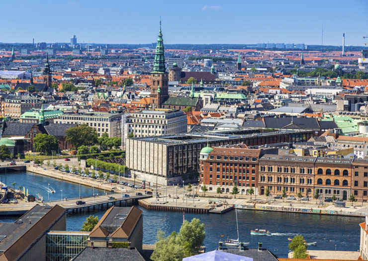Cidade de Copenhagen vista de cima