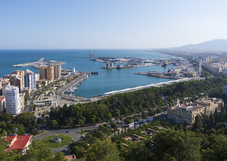 Cidade Málaga vista aérea
