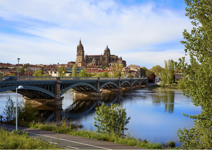 Ponte Enrique Estevan e rio na cidade de Salamanca