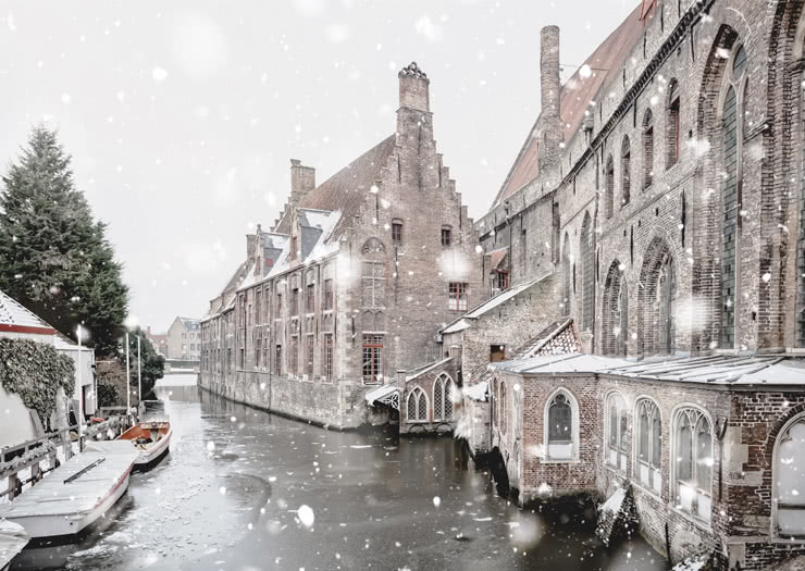 Inverno em Bruges, na Bélgica