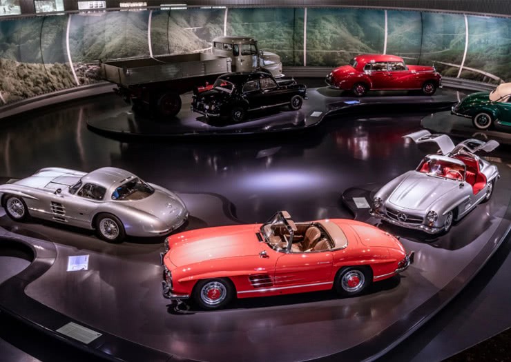 Carros expostos no Museu da Mercedes-Benz